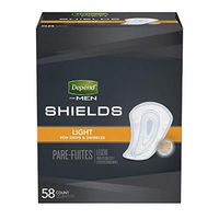 Depend Shields for Men, Light Absorbency Incontinence Protection, 174 Count (3 Packs of 58)