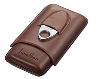Personalized Legend Saddle Leather 3-Cigar Case and Cutter with Free Engraving