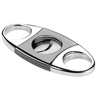Linkidea Cigar Cutter, Cigar Cutter Guillotine Stainless Steel Double Cut Blade Cigar Punch Cutter (Dark Gray)