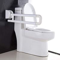 METTE 23.6-inch Stainless Non-Slip Toilet Rails, Handicap Grab Bars for Elderly, Foldable Bathroom Arms Handicapped Assist Medical Accessories, Easy to Install