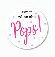 40ct, Pop it When She Pops Stickers, Baby Shower Champagne, Beer, Soda, Wine Favor Stickers, 2 inches (#007-PK)