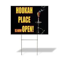 Plastic Weatherproof Yard Sign Hookah Place is Now Open! Hookah Now Open Blue Hookah Place for Sale Sign Multiple Quantities Available 18inx12in One Side Print One Sign