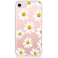 Compatible for iPhone8 Case,Clear Slim Soft Flexible TPU Case Rubber Silicone Skin with Flowers Floral Printed Protective Back Cover Bumper Case for iPhone8 (8)
