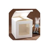 20Pcs 15 Sizes White Craft Paper Window Box,White Package Paper Gift/Candy/Wedding Favor Box with Clear PVC Window,10X10X19cm
