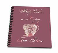 3dRose db_110523_1 Keep Calm and Enjoy Tea-Drinks-Sayings-Drawing Book, 8 by 8-Inch