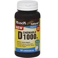 Mason Natural D 1000 IU Peach Vanilla - 50 Chewables, Pack of 2