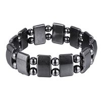VIKI LYNN Set of 2 Men's Hematite Metal Magnetic Therapy Bracelets S27-St2