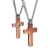VITEROU Unisex Magnetic Pure Copper Cross Pendant Necklace Pain Relief for Arthritis Migraine Headaches Shoulders and Back(10,500 Gauss)(Mens)