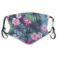 2 Pack Tropical Print with Summer Leaves PM2.5 Non-Medical Ma-sk with Replaceable Filter Elements