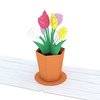 Lovepop Tulip Gift Tags - 4 Pack, Birthday Tags, Pop Up Card, 3D Cards, Pop Up Gift Tags