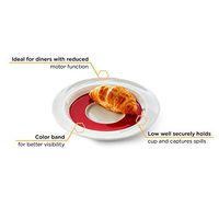 Libbey Intuitive Diningware Donna Senior Adaptive Saucer Plates, Red, Set of 2