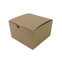 Black Cat Avenue 5"x5"x3" Kraft Brown Pinstripe Gift Boxes 10 Count