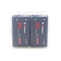 ZicHEXING-US 2pcs Black 9V 6F22 Ni-MH Rechargeable Battery 260mAh 9.6V Long-Lasting