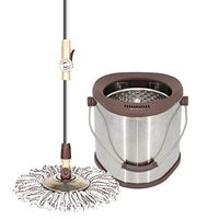 XJAXY Rotary Mop, Floor Cleaning System,Retractable Mop Lever, Washing System 360°Rotation,Suitable for Hardwood Ceramic Tile Marble Laminate