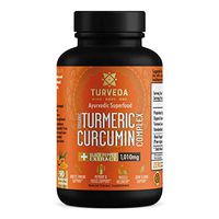 TURVEDA Organic Turmeric Curcumin Capsules with BioPerine (Black Pepper Extract) (Full Spectrum Turmeric 1010mg, 90 Count)