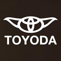 Makarios LLC ToYODA White FunnyDecal Vinyl Sticker|Cars Trucks Vans Walls Laptop MKR| WHITE |5.25 x 2.75|MKR041