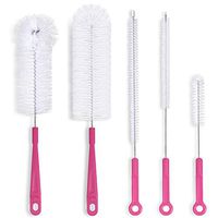 Bottle Cleaning Brush Set - Long Handle Bottle Cleaner for Washing Narrow Neck Beer Bottles, Thermos S’Well Hydro flask Contigo Sports Water Bottles with Straw Brush, Kettle Spout/Lid Cleaner Brushes