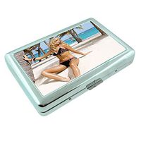 Manchester Pin Up Girls Britain UK London S9 Silver Cigarette Case Metal Wallet Id Holder King & 100's 4" X 2.75" RFID Protection