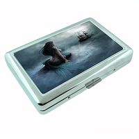 Mermaid D3 Silver Metal Cigarette Case Aquatic Creature Fantasy Folklore