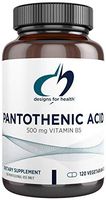 Designs for Health Pantothenic Acid Capsules - 500 mg Vitamin B5 (120 Capsules)