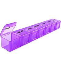 Extra Large Weekly Pill Organizer, Sukuos XL Daily Pill Cases for Pills/Vitamin/Fish Oil/Supplements (Purple)