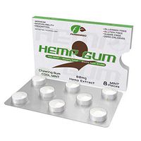 FarmDirec Hemp Chewing Gum – Sugar-Free Zero Calorie Gum Made with Natural Ingredients Supports Stress Anxiety Relief and Freshens Breath with Cool Mint Flavor (8 Pieces)