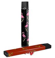 Skin Decal Wrap 2 Pack for Juul Vapes Flamingos on Black JUUL NOT INCLUDED