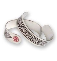 Medical Alert Stainless Steel Cuff Bracelet ~ Blank~ Stickers Included