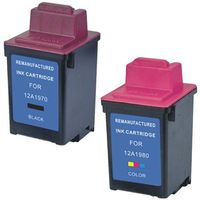 Amsahr 12A1970 Remanufactured Replacement Lexmark Ink Cartridges for Select Printers/Faxes