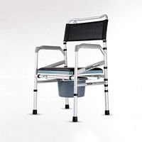 Folding Chair Old Man Wheeled Commode/Over Toilet with Padded Seat and Back Wheelchair Bath Chair Moving Toilet Shower (Color : A)
