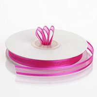 Tableclothsfactory 3/8" Satin Edge Organza-Fushia