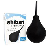 Shibari Triton Easy-Squeeze Enema Bulb, New and Improved Flexible Tip for Ultimate Comfort, BPA and Phthalates Free, Ease Anal Silicone Douche for Men and Women, 7.4 Fluid Ounces, Black