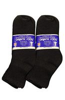Falari 12-Pack Diabetic Socks Ankle Unisex Variety Size Black White (13-15 Large, 6-pack Black)