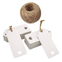MercuryGo Gift Tags Christmas,100PCS Kraft Paper Hang Tags Sign with String Price Tags Labels Craft Hang Tags Wedding Party Favors DIY (White1)