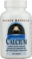 Source Naturals Calcium, Amino Acid Chelate - Enhanced Absorption & Supports Bone Formation - 100 Tablets