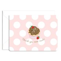 Dolce Thank You Note Card (1 Card + 1 Envelope) - Cupcake | Rungtong & Co. Stationery Line