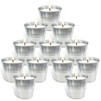 Perkisboby Citronella Scented Candles, Natural Soy Wax Buckets Portable Travel Tin Candle for Outdoor and Indoor- 12 Pack