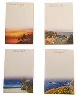 Escape from Reality Tropical Themed Notepads ~ Destination: Vacation, Life's a Beach, Word Hard Play Hard, Life is Good (4 Pads; 4” x 6” Each; 40 Sheets Each)