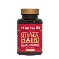 NaturesPlus Ultra Hair, Sustained Release - 60 Vegetarian Tablets - Natural Hair Growth Supplement for Men & Women - Longer, Thicker Hair - Gluten-Free - 30 Servings