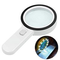GuDoQi Handheld Magnifying Glass with 13 LED Lights 30X Illuminated Magnifier Jewelry Reading Loupe for Seniors Coins Stamps Crafts Inspection DIY