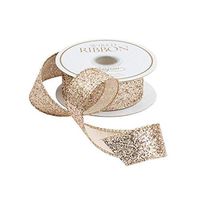 Caspari Champagne Glitter Ribbon - Two 15 Ft. Spools