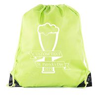 Custom St Patrick's Day Backpack Personalized Drawstring Bags, Reusable Gift bag - 10PK Lime CE2500Patty S3