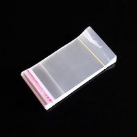 100pcs Crystal Clear Flat Resealable Card Envelopes Adhesive Self-Sealing bag Plastic Flat Cello Wrap Natural Cellophane Favor Candy Cookie Treat Gift Poly Bags Closure Resealable Pouches (4Wx6L)
