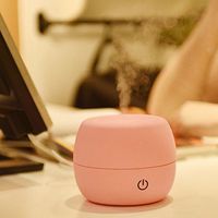 LightInTheBox 1.5W Round Cool Mist Air Humidifier Portable Oil Diffuser Fogger Ultrasonic 300ml LED Night Moist Air for Home Office Car (Pink)