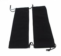 Pack of 10 Velvet Gift Bags Drawstring Jewelry Pouches Candy Bags Wedding Favors (10" x 3", Black)