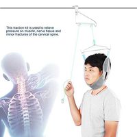 JM-D Cervical Traction Device, Over Door Cervical Traction Device Unit Neck Stretcher Posture Corrector Overhead Brace Machine Physical Therapy Set Pain Relief