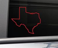 Texas Vinyl Decal Laptop Car Truck Bumper Window Sticker, 5.5" x 5.25", Red