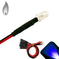 5mm 12v Pre-Wired Flickering/Candle Blue LED - Ultra Bright (Pack of 10)