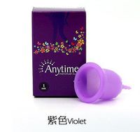 Menstrual Cup,Silica Gel Menstrual Cup Ruby Cup Feminine Hygiene Cups, Safe & Effective & Reusable - S/L Purple, L