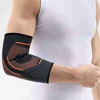 NEWBIT Elbow Brace Compression Sleeve , Breathable Elbow Elastic Support for Tennis Elbow, Tendonitis, Arthritis, Weightlifting (Orange, XL)